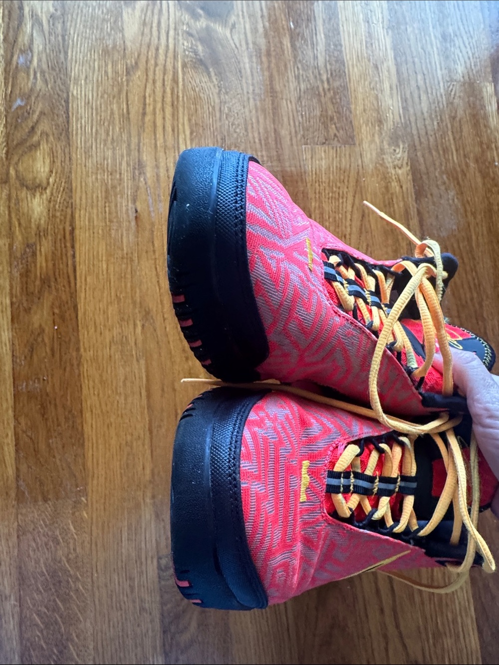 Nike Red and Yellow Basketball Shoes - Picture 5 of 9